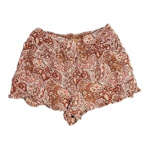 American Eagle Paisley Smocked Waist Ruffle Shorts Women's Size S